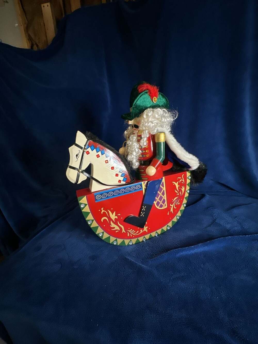 Kirkland Signature Large 18" Wooden Nutcracker on Rocking Horse Christmas Decora